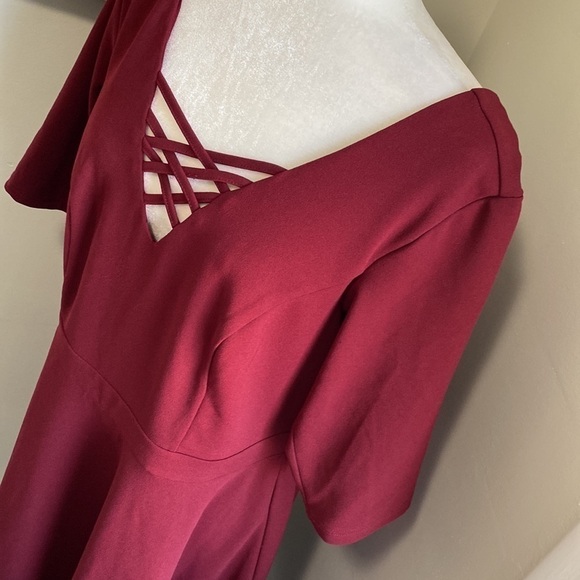 City Chic Cross-Neck Skater Dress - Picture 3 of 9